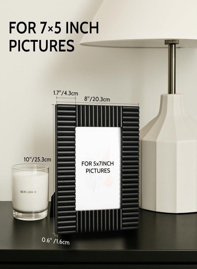 SUMGAR 5x7 Black Picture Frame Wood Photo Frame Modern Classic Living Room Office Decor Tabletop Wall Hanging Display Artwork Painting Gift for Family Friends Birthday Graduation Wedding - Image 3